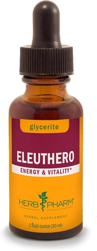 [BRSWIYQQAUPQKCQ3] Herb Pharm Eleuthero Root Liquid Glycerite for Energy and Stamina, Alcohol-Free Glycerite, 1 Fl Oz
