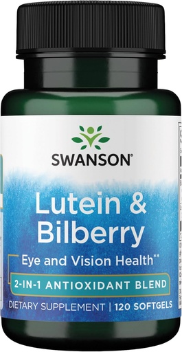 [BRSWKFICOENWKHDU] Swanson 标准化Lutein & Bilberry - 促进眼光和眼健康自然补充 - 帮助减少眼光和眼质的公式 - (120软胶)