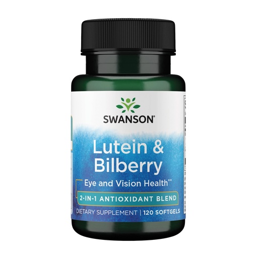 [BRSWKFICOENWKHDU] Swanson Standardized Lutein & Bilberry - Natural Supplement Promoting Eye Sight & Eye Health - Formula to Help Reduce Eye Fatigue & Strain - (120 Softgels)