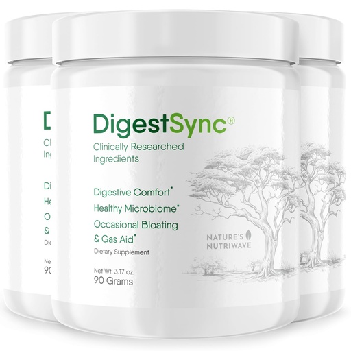 [BRSRA2YZOQOWOHL3] DigestSync Digestion Supplement for Gut Health - Natural Powder for Digestive Support, Bloating Relief for Women & Men, 100% Natural Green Powder - 3 Month Supply