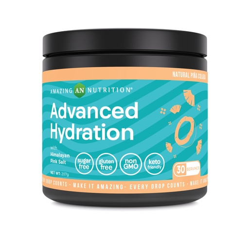 [BRSROAABDEAWCE32] Amazing Nutrition Advanced Hydration, Electrolyte Powder 30 Servings | Packed with Essential Minerals | Sugar-Free | Keto Friendly | Non-GMO | Gluten-Free (Natural Pina Colada)