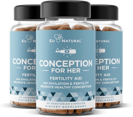 [BRSRAGQROYARQG34] Conception Fertility Supplements for Women 3-Pack Bundle – Aids Ovulation, Hormonal Balance, & Regular Cycles – Prenatal Vitamin Support with Myo-Inositol, Folate, Folic Acid, Vitex – 180 Capsules