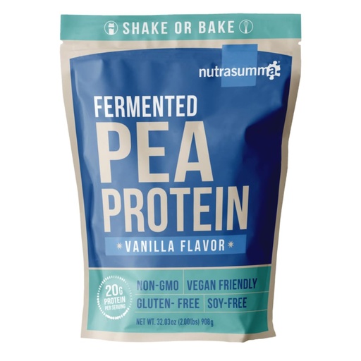 [BRSWKGQYCIDREALU] Nutrasumma Pea Protein Powder, Vanilla Vegan Flavor, 100% Plant Based, No Artificial Sweeteners, Non-GMO, Gluten Free & Soy Free, 2 LB