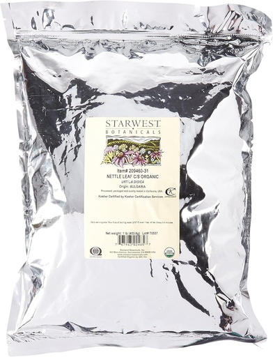 [BRSWIYIIDIGBYE36] Starwest Botanicals Organic Nettle Leaf Tea Loose Cut and Sifted, 1 Pound Bulk - 1 count