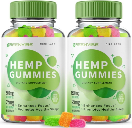 [BRSROHADOIPQYCDU] rize labs (Pack of 2 Green Vibe Gummies - All-Natural Supplement for Calmness, Sleep Aid and Overall Wellness, Green Vibe Holistic Relaxation Gummy, GreenVibe Reviews Gomitas (120 Gummies)