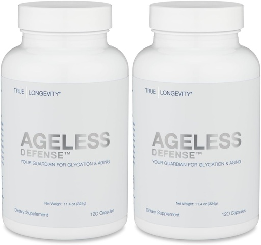 [BRSWGA34AENGODL4] DrinkHRW Ageless Defense Ultimate Formulation, Inhibits Advanced Glycation End Products, 2 Bottles, 240 Total Tablets