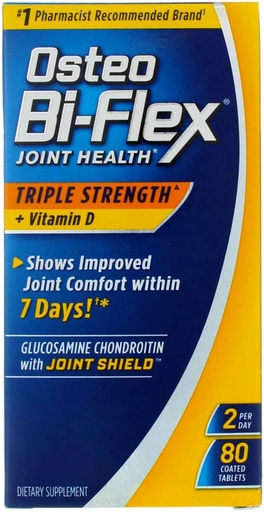 [BRSWKGYIBMJRUHL6] Osteo Bi-Flex Advanced Triple Strength with Vitamin D3, Caplets 80 ea (Pack of 2)