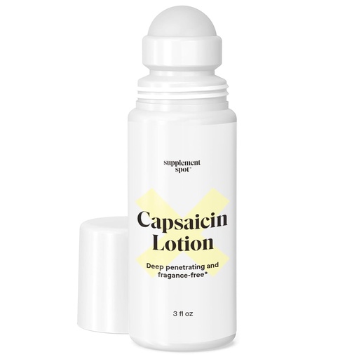[BRSWIGD2AFYRMEI3] Capsaicin Lotion – Cream for Muscles & Joints – Deep Penetrating Roll On w/0.075% Capsaicin Cream – (3 oz)