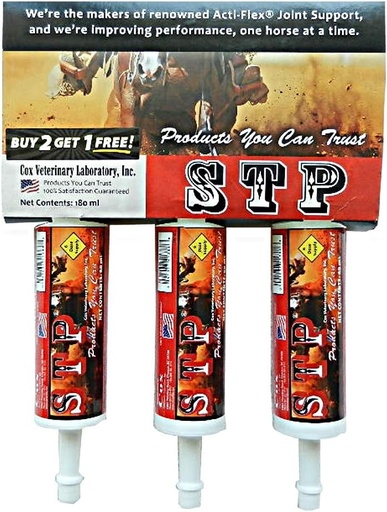 [BRSWGBL5DMNQM3A3] STP Oral Paste for Horses. Helps Relieve Pain and Inflammation. Highly Palatable. Safe, Natural Ingredients. Easy-Dose Syringe. Three-Pack. 18-Day Supply. Made in USA.
