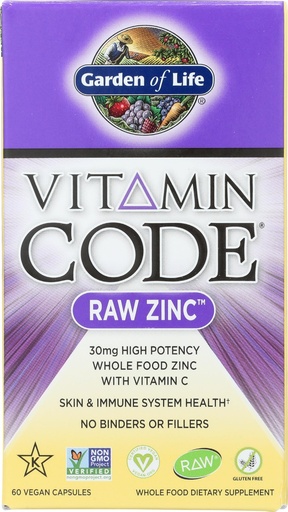 [BRSWGEIHCFYQ2ADD] Garden of Life Vitamin Code Zinc Vegan Capsules, 60 CT