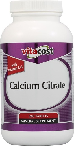 [BRSWIZT7BMAGG2L6] Vitacost Calcium Citrate with Vitamin D3-1000 mg per Serving - 240 Tablets
