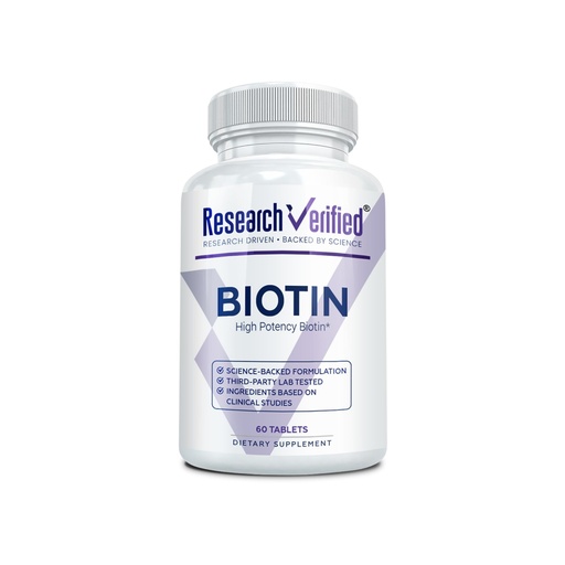 [BRSWGEI3BYHAOGT3] Research Verified Biotin – Pure Extra Strength Biotin 10000mcg – Hair Skin and Nails Vitamin – Third-Party Tested, Made in USA – 60 Vegan Tablets