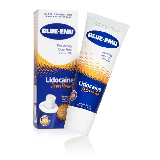 [BRSWECQCABYQMELZ] BLUE-EMU Lidocaine Pain Relief Cream for Fast, Numbing Relief, 2.7 Oz, 1 Pack