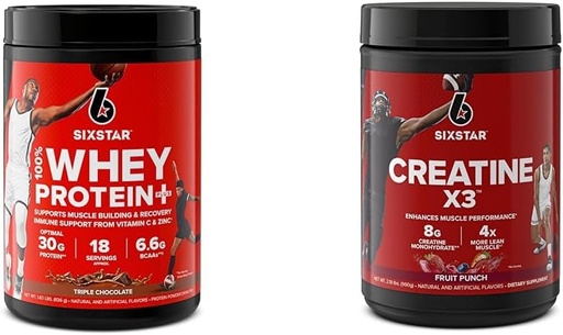 [BRSROCYOBMGQ2FDB] 六星精英系列 100% Whey蛋白+三联巧克力 1.8lbs US & Creatine Preatine X3 → Creatine HCl + Creatine 单水合物粉