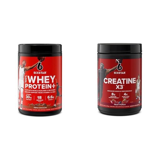 [BRSROCYOBMGQ2FDB] Six Star Elite Series 100% Whey Protein Plus Triple Chocolate 1.8lbs US & Creatine Powder Creatine X3 | Creatine HCl + Creatine Monohydrate Powder