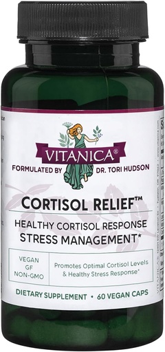 [BRSWGZ36DENQE3T7] Vitanica Cortisol Relief, Dr. Formulated Sleep, Stress, Cortisol Manager Supplement, Vegan, 60 Capsules (Cortisol Relief)
