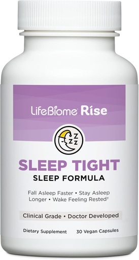 [BRSROFIOAAHB6HLP] Здрави посоки LifeBiome Rise Sleep Tight with Remote and Extended-Release Melatonin Plus GABA in Innovative Microbeadlets Helps You Wind Down Fast for Deep, Reful Zzzs