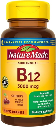 [BRSWKGYIBIBREFTG] Nature Made Vitamina B-12 3000 MCG Sublingual, 40 Cuenta (Pack of 3)