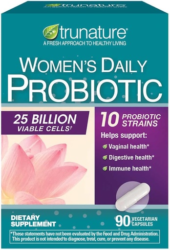 [BRSRAYYOBMIROAAV] Genérico True Nature Women's Daily Probiotic, ayuda a apoyar la salud vaginal, digestiva e inmunitaria - 90 cápsulas vegetarianas