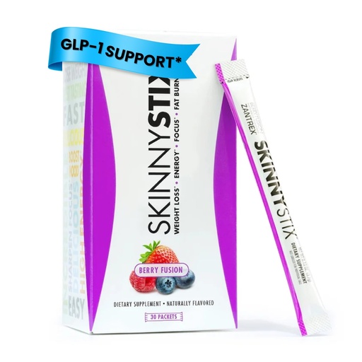 [BRSWGHARBV6RE3TV] Zantrex SkinnyStix Energy Powder – Lose Weight, GLP-1, Appetite Suppressant, Boost Mood – 10 Calories – Yerba Mate, Coffee Bean – 30 Stix, Berry