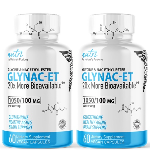 [BRSRMEA2CIORYD3A] GlyNAC-ET NAC Supplement N-Acetyl Cysteine Ethyl Ester (Pack of 2) - 20x More Bioavailable Than GlyNAC - Glycine & N-acetylcysteine Ethyl Ester Anti Aging Supplement, Boost Glutathione (120 Capsules)