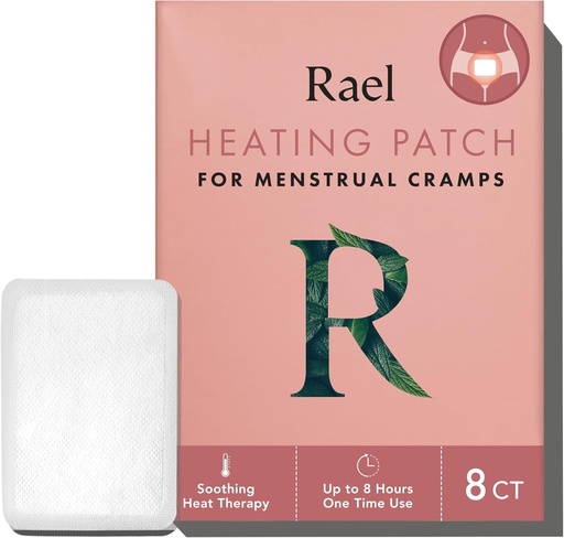 [BRSWYZL6PICBOYLV] Rael Herbal Heating Patches, Period Cramps Relief, Heat Therapy, Ultra Thin Design, On The Go Size, for All Skin Types (8 Count)