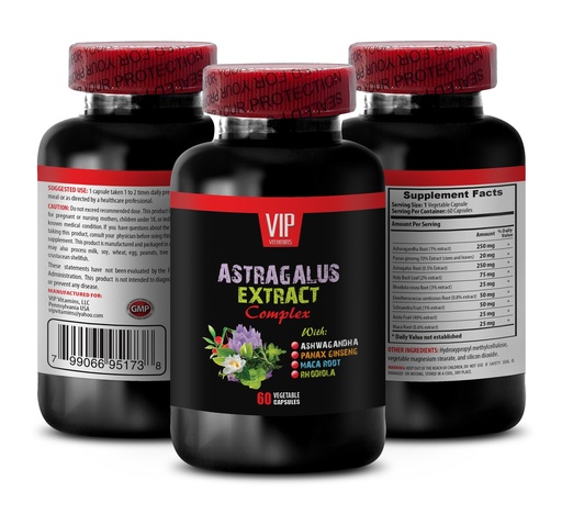[BRSW2CT3O4IAAHYV] astragalus complex - ASTRAGALUS EXTRACT COMPLEX with Ashwagandha, Panax ginseng, Astragalus, Maca - holy basil capsules, astragalus immune support, astragalus extract capsules 1 Bottle 60 Capsules