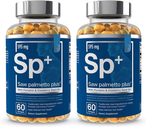[BRSW2CQECAPBYALD] Essential Elements Saw Palmetto Plus - Prostate Health Supplement for Men with Pumpkin and Cranberry Seed Oil | Supports Bladder and Urinary Health 120 Softgels