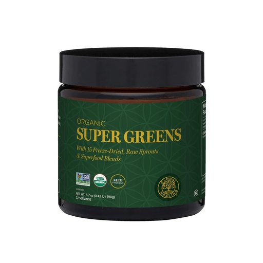[BRSRMADRBEHG23DV] Global Healing Organic Super Greens Powder Blend - Greens Superfood Powder with 15 Raw Whole Sprouts - Delicious Green Juice Smoothie Mix for Daily Nutrition - Non-GMO, Gluten-Free Greens Supplements