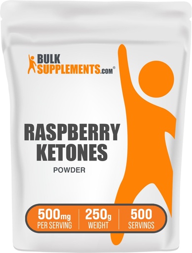 [BRSWIHAROUHR4A3I] BulkSupplements.com Raspberry Ketones Powder - Raspberry Ketones Supplement, Antioxidant Source - for Energy Support, Gluten Free, 500mg per Serving, 250g (8.8 oz) (Pack of 1)