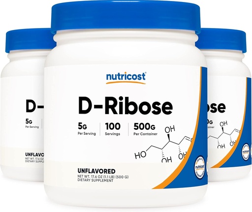 [BRSWIBIIBEOGOD3M] Nutricost D-Ribose Powder 500 Grams - 5000mg Per Serving, Non-GMO (500 G (3 Pack))