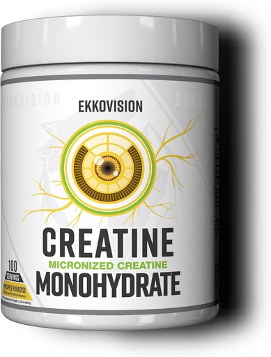 [BRSRAAYPOR7BMETO] Ekkovision Creatine Monohydrate Powder, Micronized, Pineapple Paradise, Pre Workout & Post Workout Supplement for Men and Women, Energy Support, Easy to Mix in Shakes, Smoothies & Beverages, 100 Srvgs