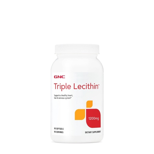 [BRSWG2Q2A4GQAC3P] GNC Triple Lecithin 1200mg Supplement, Supports a Healthy Heart, Liver and Nervous System, 90 Servings