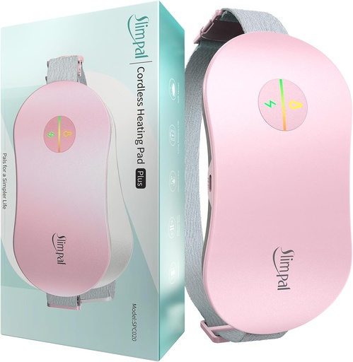 [BRSRMFANDMPAO2D5] Slimpal Heating Pad for Period Cramps, Portable Cordless Electric Heating Pad for Menstrual Pain Relief Heat Belt, Rechargeable Wearable Heat Pad Gifts for Her Women Girl Wife Girlfriend, Pink