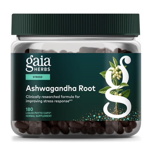 [BRSRMAA5PIMQKH3O] Gaia Herbs Ashwagandha Root - Stress Relief & Sleep Support Supplement - Supports Balanced Energy Levels & Positive Outlook* - 180 Vegan Liquid Phyto-Caps (90 Servings)