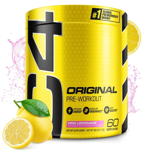[BRSWIBYAAUHWI3LE] C4 Original Pre Workout Powder Pink Lemonade Vitamin C for Immune Support Sugar Free Preworkout Energy for Men & Women 150mg Caffeine + Beta Alanine + Creatine 60 Servings