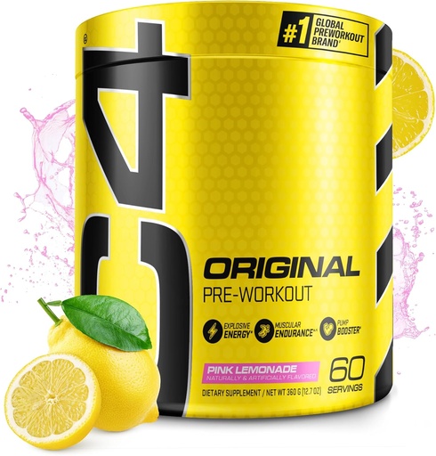 [BRSWIBYAAUHWI3LE] Cellucor C4 Original Pre Workout Powder Pink Lemonade Vitamin C for Immune Support Sugar Free Preworkout Energy for Men & Women 150mg cafeína + Beta Alanina + Creatine 60 servizos