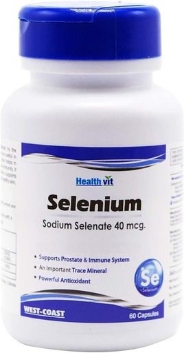 [BRSRA2Q7DEPWMDLJ] Generic Rise Selenium 40mcg - Important Trace Mineral | Powder Antioxidant | Immune System Booster |Promote Heart Health | Promotes Cardiovascular System | Vegan & Non-GMO | 60 Capsules, Nautral