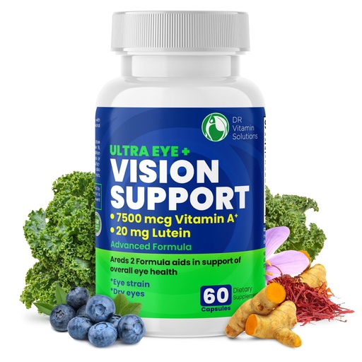 [BRSWG2QFPMMRAHI6] AREDS 2 Eye Vitamins with Lutein and Zeaxanthin for Macular Health, Bilberry Vision Health Supplement, 20mg Lutein, Zinc & Vitamin A, Blue Light & Dry Eye Support, Non-GMO, Gluten-Free, 60 Capsules