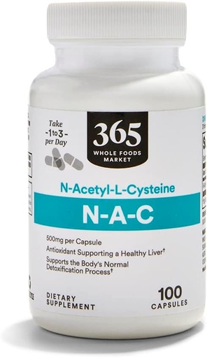 [BRSWKGYYABYAMGY3] 365 由全食品市场,N-乙酰L-Cysteine 500mg,100 Count