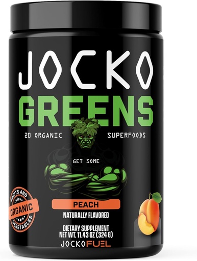 [BRSRMCD7AUBRACTL] Jocko Fuel Щоденний зелений порошок - Premium Organic Greens Superfood Powder для Gut Health, Дайджест, Блука, Імунна підтримка з Spirulina, Chlorella, Дайджестні ферменти, & Probiotics - 30 Сервінги