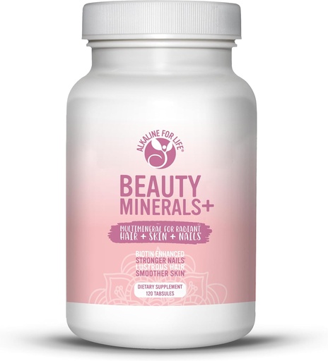 [BRSROGL2DEFRG33G] Beauty Minerals - Biotin Enhanced Multimineral for Hair Growth, Nail Strength, and Skin Elasticity - 19 Nutrients - Hair Skin and Nails Vitamins