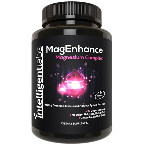 [BRSWGYI6DFYAOFA6] Intelligent Labs MagEnhance Magtein Magnesium Complex Supplement L-Threonate with Magnesium Glycinate and Taurate, 90 Capsules