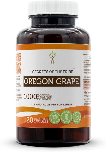 [BRSWGBAQAR6WYCTB] Secrets of the Tribe Oregon Grape 120 Capsules, 1000 mg, Responsibly farmed Oregon Grape (Mahonia aquifolium) Dried Root (120 Capsules)