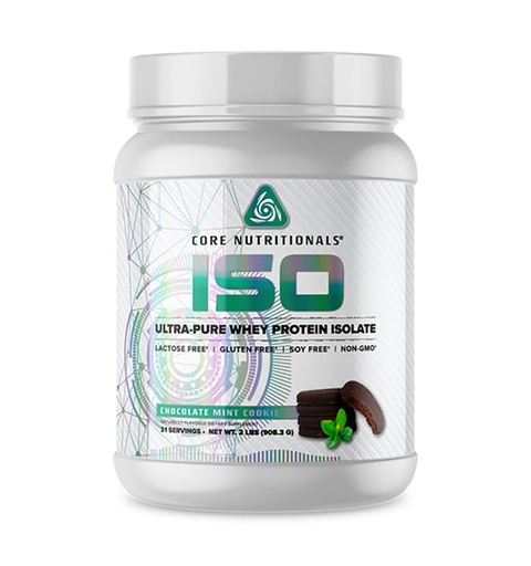 [BRSWYBQ5BABAYCLJ] Core Nutritionals Iso Whey Protein Isolate | Lactose, Gluten, & Soy Free | 100% Micro Filtered, Cold Pressed | 25g Protein | 2 Pound (Chocolate Mint Cookie)