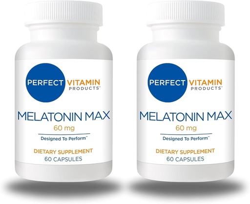[BRSROAQHPIFRG3AV] 60mg Extra Force Melatonin MAX - 高剂量的Melasage Melatonin 确保充分供应这种重要的荷尔蒙 - 100%无毒品,Vegan,Non-GMO,Gluten-无糖(120 Capsules 2-Pack)