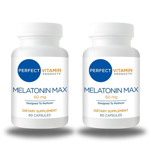 [BRSROAQHPIFRG3AV] 60mg Extra Strength Melatonin MAX - High Dosage Melatonin, Vegan, Non-GMO, Gluten-Free (120 Capsules 2-Pack)