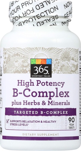 [BRSWGZQEAUIBGD35] 365 by Whole Food Market, High Potency B-Complex, 90 ct