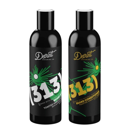 [BRSWYAQZCQJREALX] Detroit Grooming Co. Beard Wash and Beard Conditioner - meeste komplekt - pehmed, tugevdused, niisutavad, infundeeritud w/Argan Oil, Apple Extract, & Aloe Vera - Röstitud Vanilla Amber Lõhn - 313-8oz