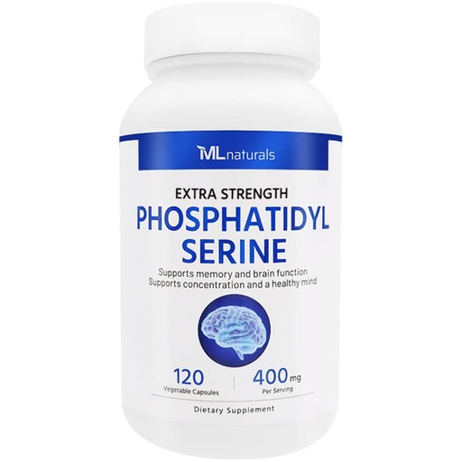 [BRSRMBIFBNYBAH3B] ML Naturals Phosphatidyl Serine 400mg (Per Serving) – 120 Vegetable Capsules – Non-GMO